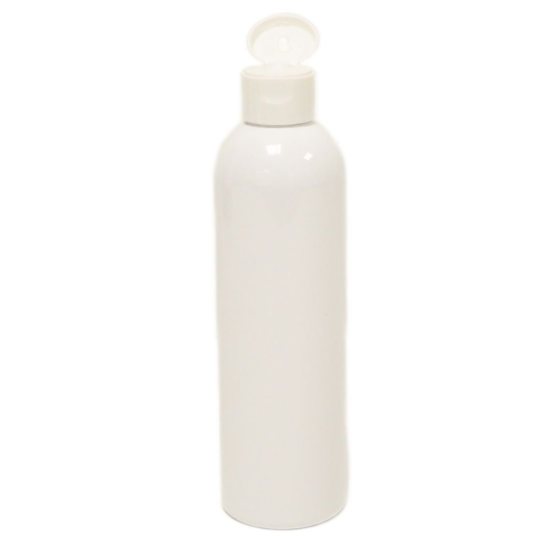 250 ml WHITE plastic bottle-fliptop sluiting